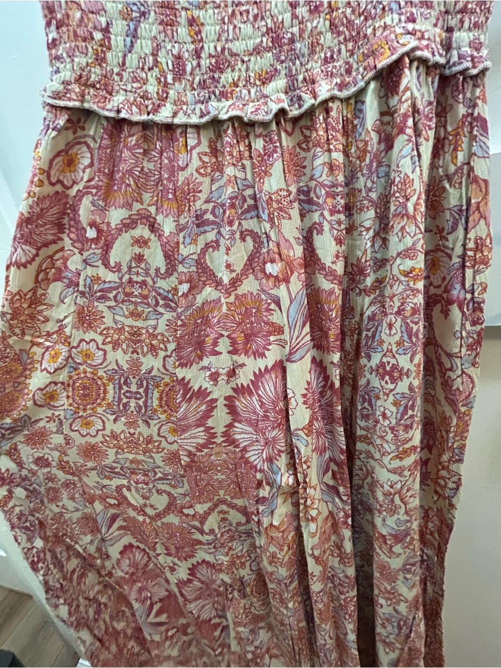 NWT Boutique Brand, easel, Pink Floral Patchwork Wide Leg Pants - Picture 8 of 9